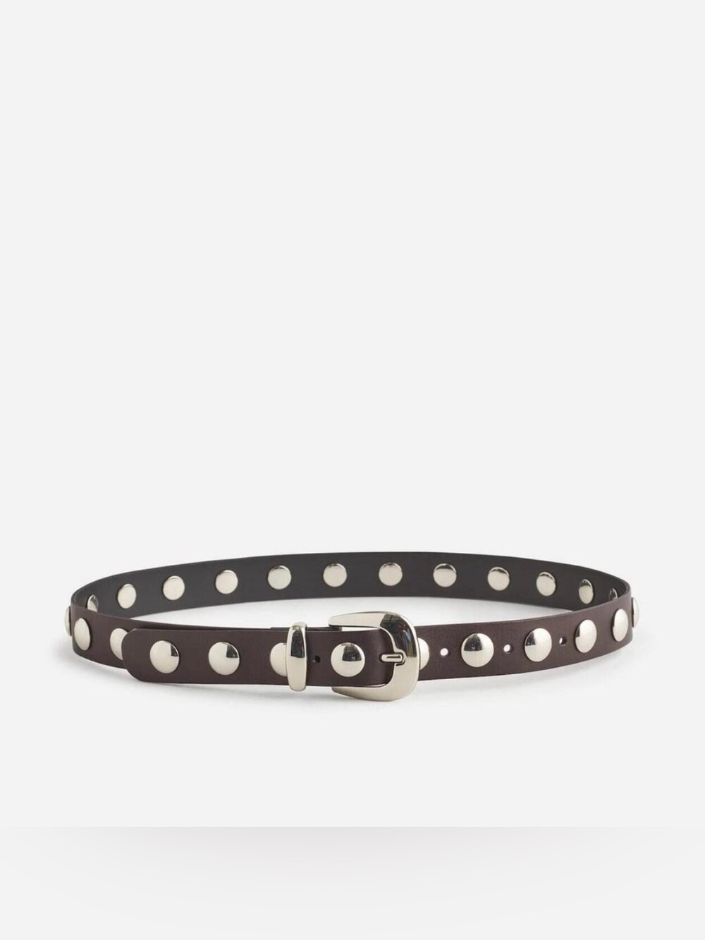 MADEWELL Western Black Leather silver studded belt